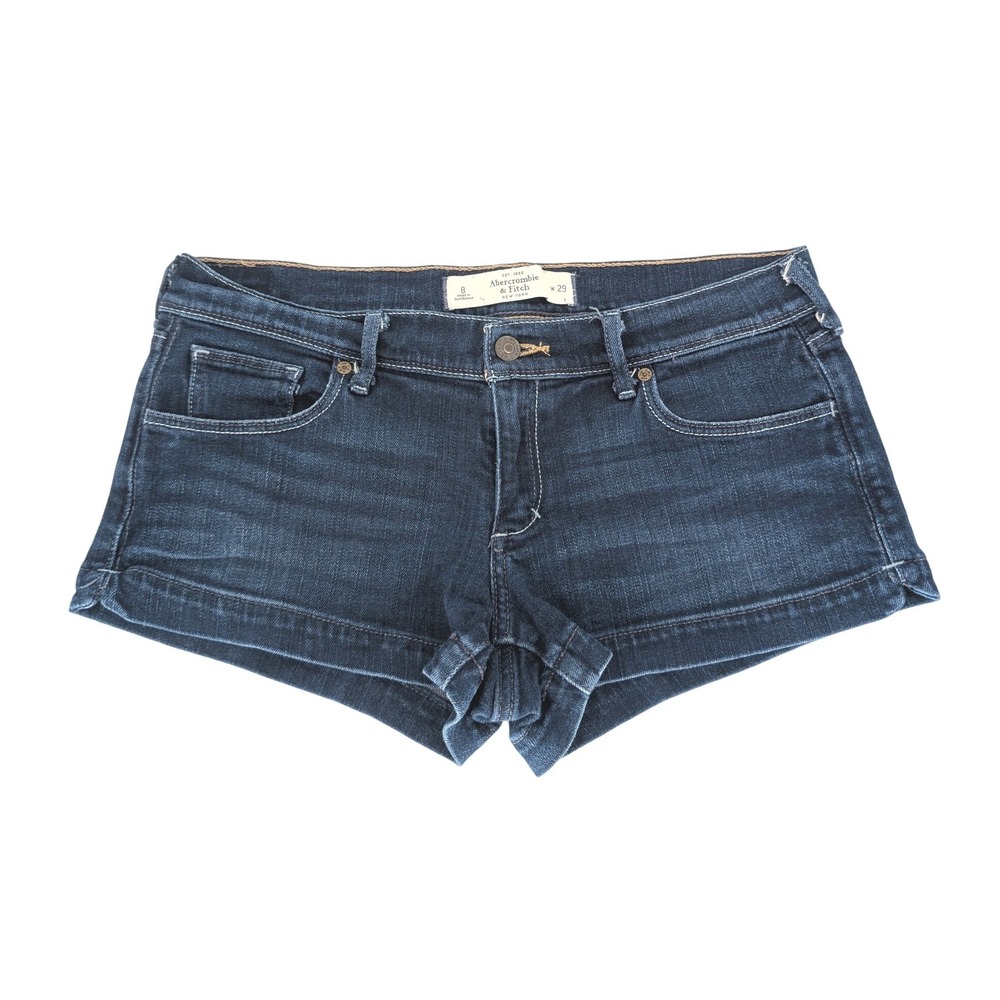VTG Abercrombie & Fitch Low Rise Micro Mini Dark Denim Shorts Womens 8 Indie Y2K